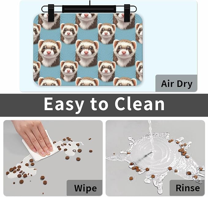 Dog Food Mat Placemat Non Slip Waterproof Placemat for Cat & Pet (Ferret)