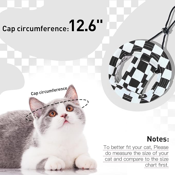 QBLEEV Cat Hats for Cats Only, Sphynx Hat with Ear Hole, Summer Cowboy Hats | Breathable kitten headwear mini sun sombrero caps, pet chihuahua sunscreen baseball outdoor climbing cap for birthday party
