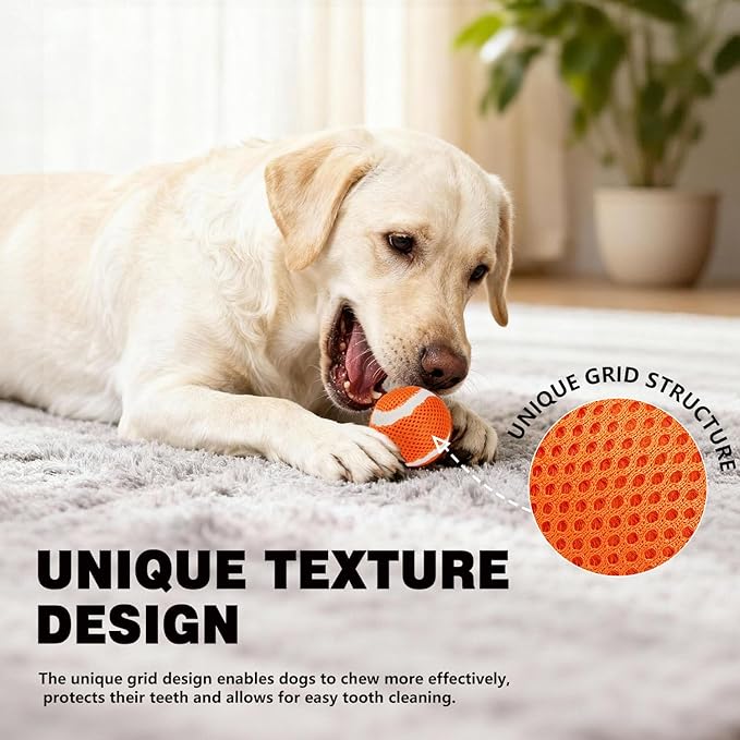 MECOOL Tennis Balls for Dogs 2.5in 20PCS Fetch Interactive Dog Balls Durable Toys for Cleaning Teeth Indoor/Outdoor Playing for Dogs(Blue and Orange)