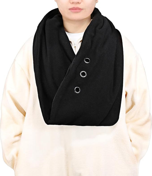Pet Bonding Scarf - Carry Bonding Pouch - for Chinchillas, Hedgehogs, Rats, Sugar Gliders, Guinea Pigs, Rabbits, Hamsters, Gerbils, Squirrels, Ferrets, Kittens, Parrots, Birds, Reptiles (Black)