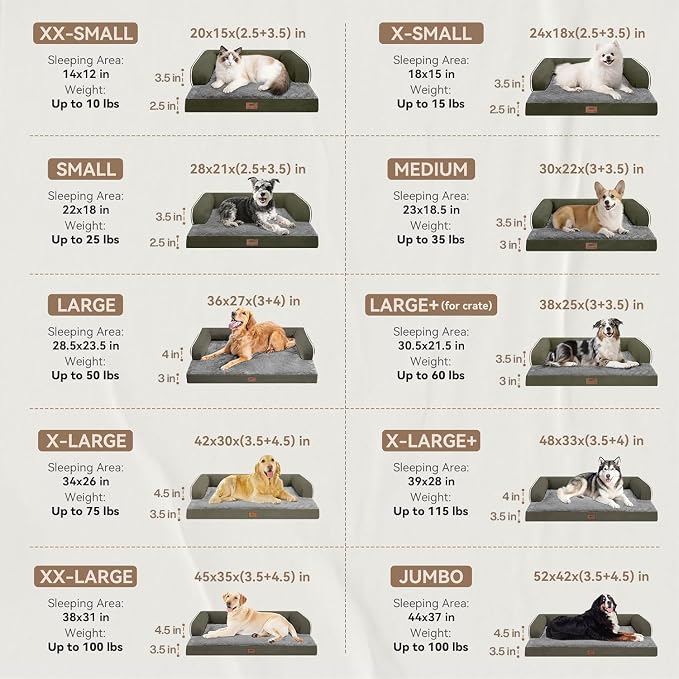MEKIY Orthopedic Washable Dog Bed with Bolster for Medium to Large Dogs | Pillow Support for Neck Relief, Egg Crate Foam, Waterproof Liner, Anti-Slip Bottom, Removable Bolster Cover, 36 x 27 Inch