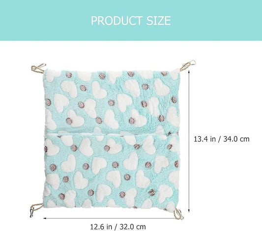 Pet Hamster Bed and Guinea Pig Hammock Double-Layer Plush Sleeping Sack with Hanging Design 32x34cm Warm Hideout Cushion for Small Animals