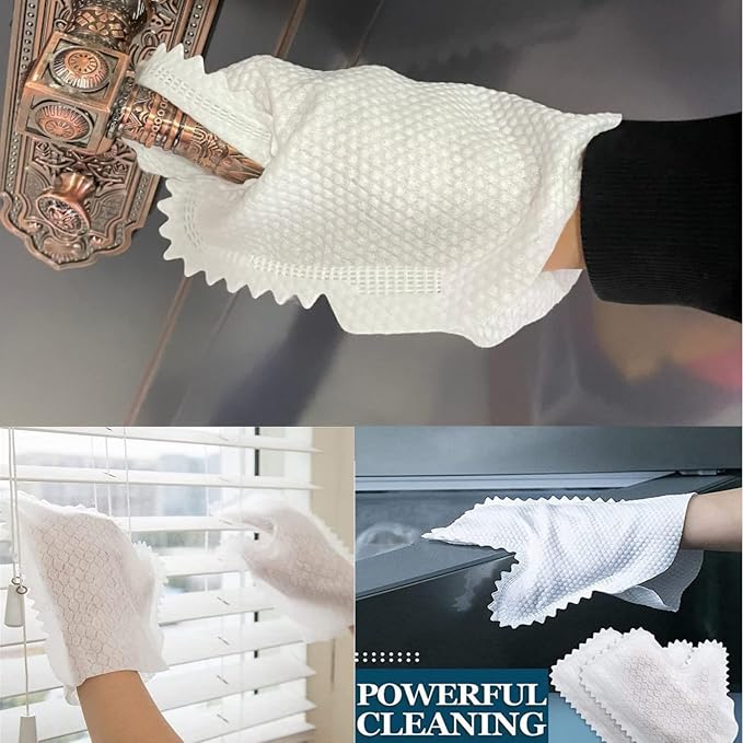 Home Disinfection Dust Removal Gloves Microfiber Dust Remove Glove Non-woven Fish Scale