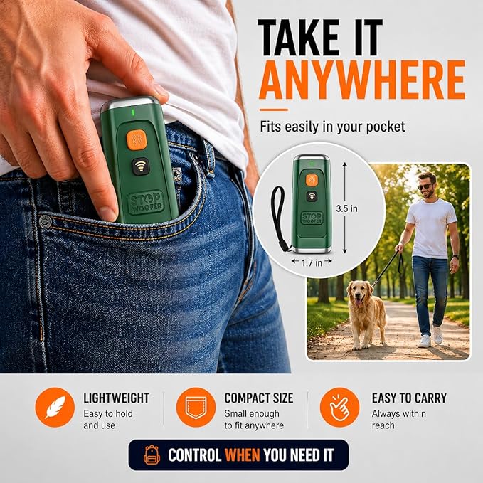NEW 2026 Dog Bark Deterrent Device - Ultrasonic Anti Barking Device for Dogs - Humane Rechargeable Bark Control & Dog Training Tool for Small Medium Large Dogs - Indoor Outdoor Anywhere Daily