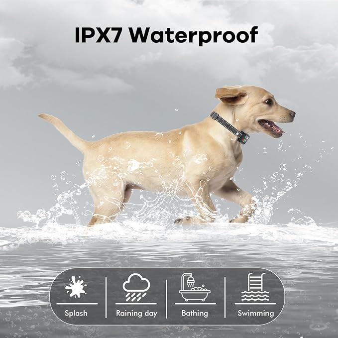 AI Dog Shock Collar 2 Dogs (10-120Lbs) - 3300FT Dog Training Collar with Remote, IPX7 Waterproof Collar with Beep, Vibration, Safe Shock for Large Medium Small Dogs, Keypad Lock and Flashing Light
