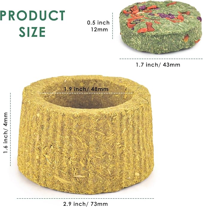 ERKOON 100% Edible Premium Timothy Hay Chew A Bowl for Rabbits, Chinchilla Treats, Chew Toys for Teeth Guinea Pigs and Mice (Pumpkin)