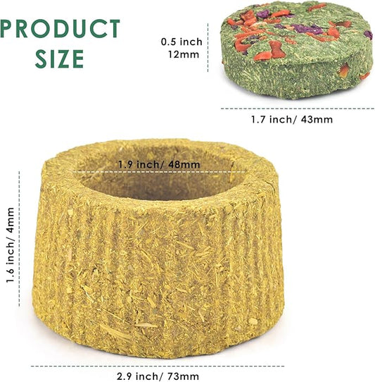 ERKOON 100% Edible Premium Timothy Hay Chew A Bowl for Rabbits, Chinchilla Treats, Chew Toys for Teeth Guinea Pigs and Mice (Pumpkin)