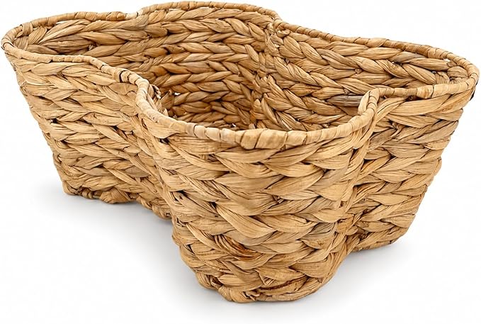 OtterPets Dog Toy Basket, Hyacinth Cat & Dog Bone Shaped Basket, Wicker Pet Toy Bin Organizer, Dog Toy Storage (17x13 Hyacinth)