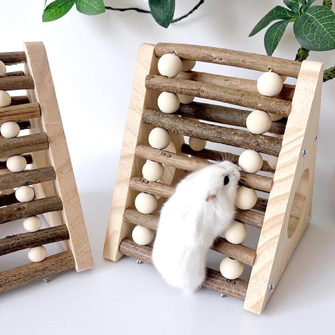 Hamster Playground Bridge Hideout, Small Rodent Habitats House Bed Hut, Cage Accessories for Gerbils Rat Mice