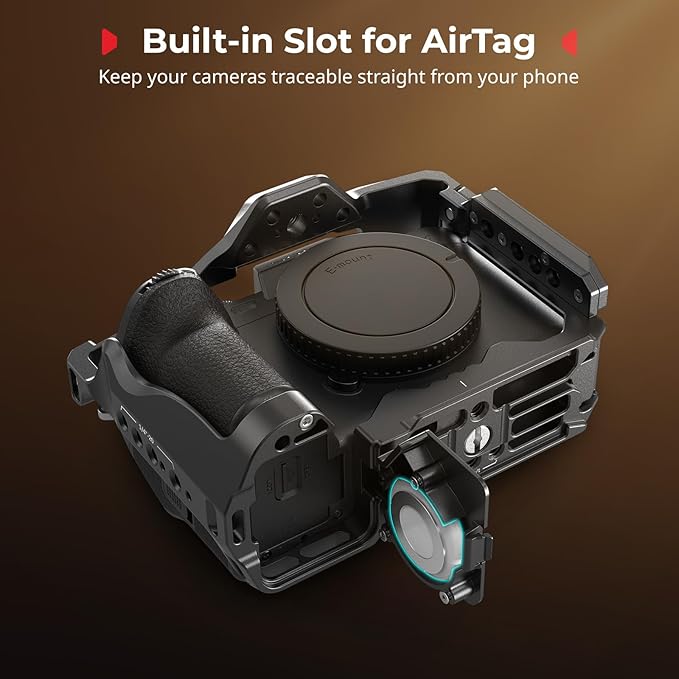 SmallRig A7 V / A7 IV / A7R IV / A7R V / A7S III / A1 Camera Cage with Built-in Slot for AirTag, for Sony Alpha 7 V / 7R V / 7 IV / 7S III / 1 / 7R IV