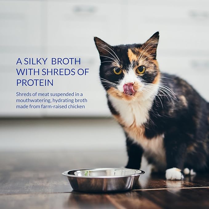 INABA Churu Broth for Cats, Creamy Purée Side Dish Pouch, 1.05 oz Pouches, 15 Pouches Total, Chicken and Tuna Variety