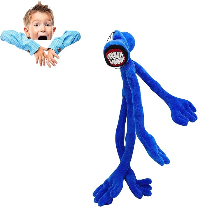 Monster Plush Stuffed Toys Limbs Movable Cartoon Cat and Dog Doll, 22 inch Plush Toys for Home Decoration The Best Gift for Halloween and Christmas Party Birthday Gift (Light Blue Head)