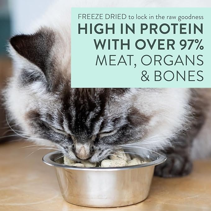 The New Zealand Natural Pet Food Co. Meow Freeze Dried Cat Food - Wild Venison Recipe, High Protein Treats, Meals & Toppers, Dry Cat Food, 1.76 oz