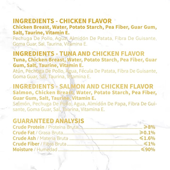 Shredded Chicken in Broth – High-Protein Grain-Free Lickable Cat Food Topper, Chicken & Seafood Variety Pack, 24 Pouches (1.41 oz Each) (24)