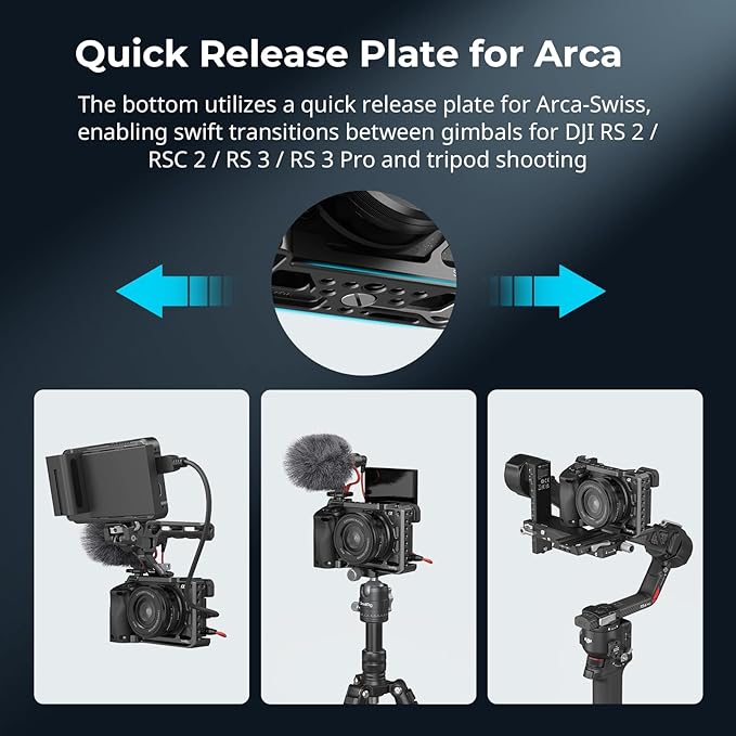 SmallRig Cage with Silicone Handgrip & Cold Shoe for Sony a6100, a6300, a6400-3164