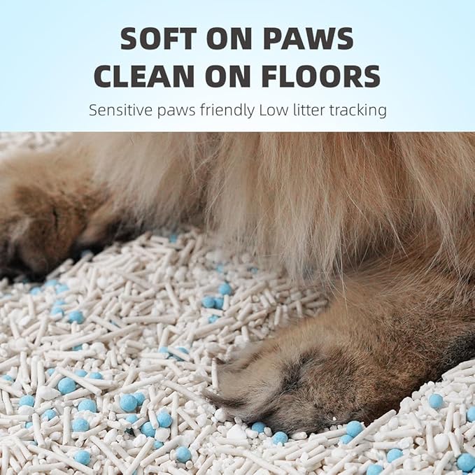 Zutto Nyan 4 in 1 Cassava Cat Litter - Advanced Fast Clumping, Flushable, Low Tracking, 99% Dust Free. Natural Plant Based,Pet Friendly, Great for All Cats, Sensitive Paws, Kittens(5.3 lbs x4 Bag)