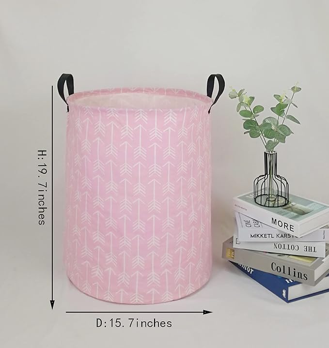 Kids Laundry Hamper Storage Basket Laundry Organizer Hamper Storage Bins Clothes Box Nursery Hamper Gift Basket with Handles (Arrow)