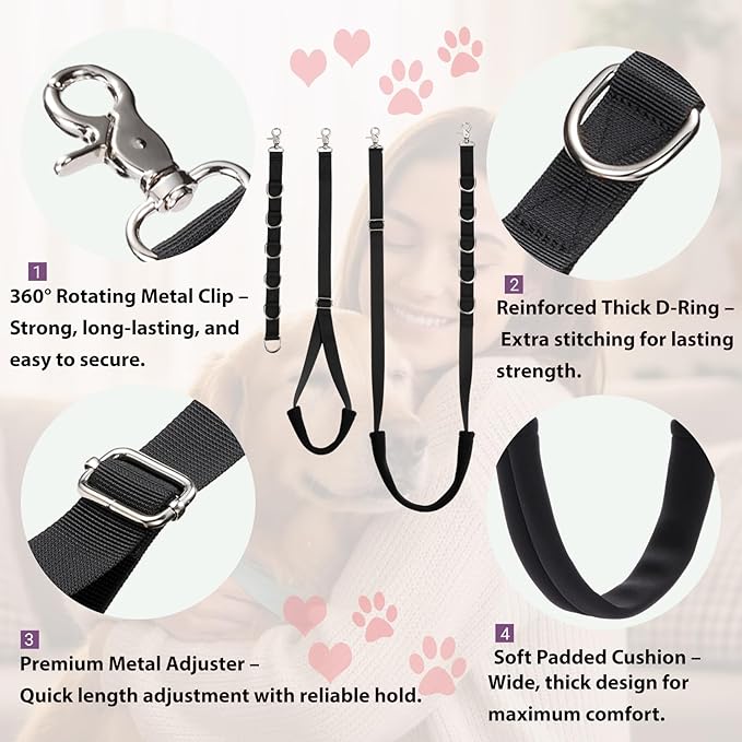 Dog Grooming Loops Supplies Pet Dog Grooming Belly Straps Belly Band Black Solf Comfrotable & Adjustable Grooming Tools for Grooming Tables Arms Ideal for Groomers(Army Green)