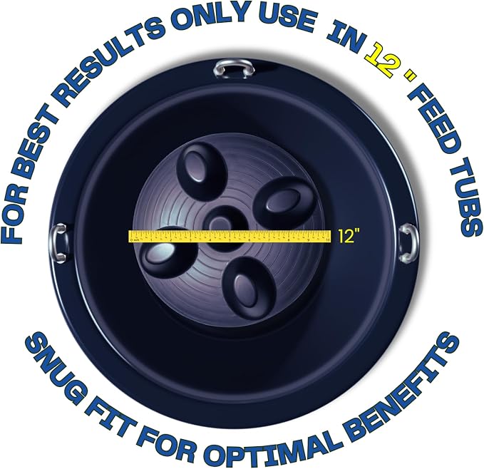 Drop 'N' Slow® Patented Portable Equine Slow Feeder Insert Fits 12 Inch Round Feed Tubs – Reduces Choke, Curbs Bad Eating Habits, Promotes Healthy Digestion