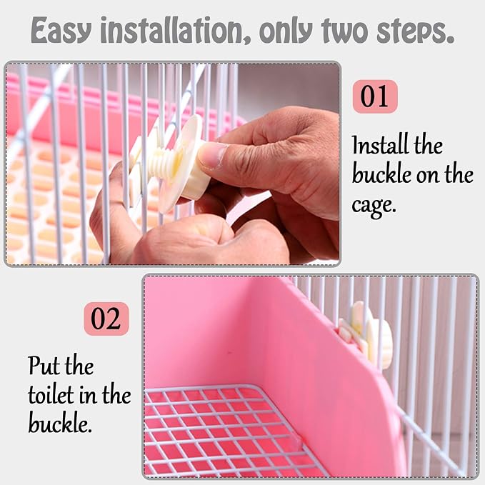 kathson Large Rabbit Litter Box Bunny Corner Toilet Box Potty Trainer Bigger Pet Pan Small Animal Cage Toilet Bedding Box Fanshaped for Adult Guinea Pigs Chinchilla Ferret Galesaur