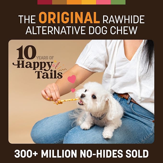 Earth Animal No Hide Stix - Long Lasting Rawhide Free Small Dog Chews Sticks, Chicken - 40 Count Extra Value Pack