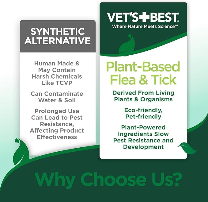 Vet’s Best Flea and Tick Shampoo for Dogs – Advanced Strength Plant-Based Formula for Flea Treatment and Prevention, Natural Flea Bath and Tick Control, Vet Recommended, Made in USA, 12 oz