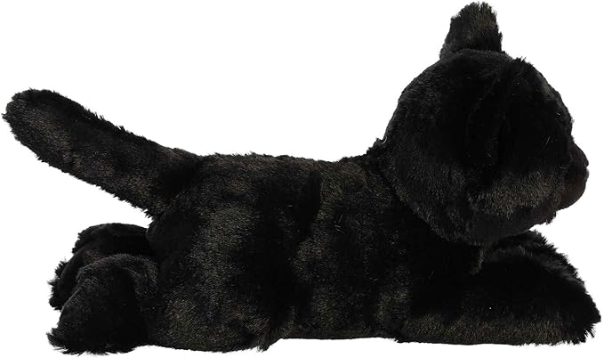 Aurora® Adorable Mini Flopsie™ Twilight Cat™ Stuffed Animal - Mini Companions Ready for Playful Adventures - for Kids All Ages, Toddlers, Adults, and Families - Black 8.5 Inches