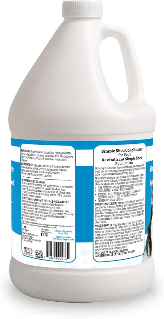 Espree Simple Shed Dog Treatment, Shed Control Dog Conditioner, Helps Reduce Excess Shedding, Moisturize, and Strengthen Coat, Gentle for Sensitive Skin, Gallon