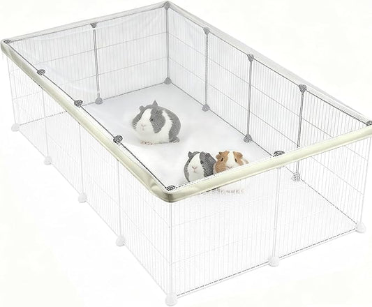 Cage Cover, Ventilated Mesh Top for C&C Midwest Guinea Pig Cage, Breathable & Escape-Proof Small Animal Enclosure Lid with Secure Clips for Rabbits（Not Include cage） (56inx28in Cage Cover)