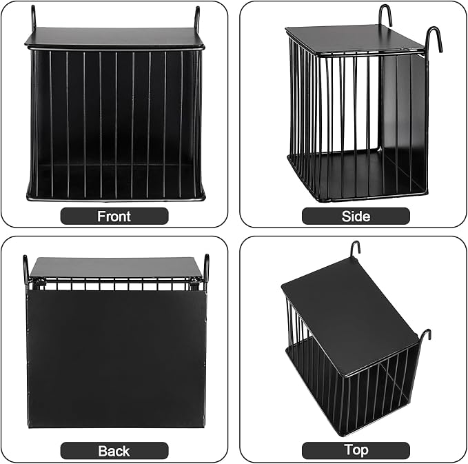 Upgraded Hay Rack for Rabbits, Rabbit Hay Feeder with Tops, Metal Frame Bunny Feeder, Square, Rabbit Feeding Holder for Guinea Pigs, Chinchillas, Small Animals