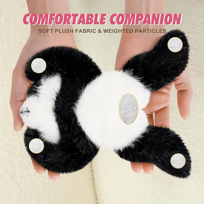 PEACH CAT Panda Stuffed Animal Cute Plushies Small Plush Toys Gifts for Kids Black and White