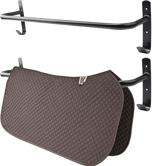 2Pcs Blanket Rack with Tack Rack,Wall Mounted Blanket Bar for Hanging Horse Blankets Pads Saddle Blankets,33.8 Inch