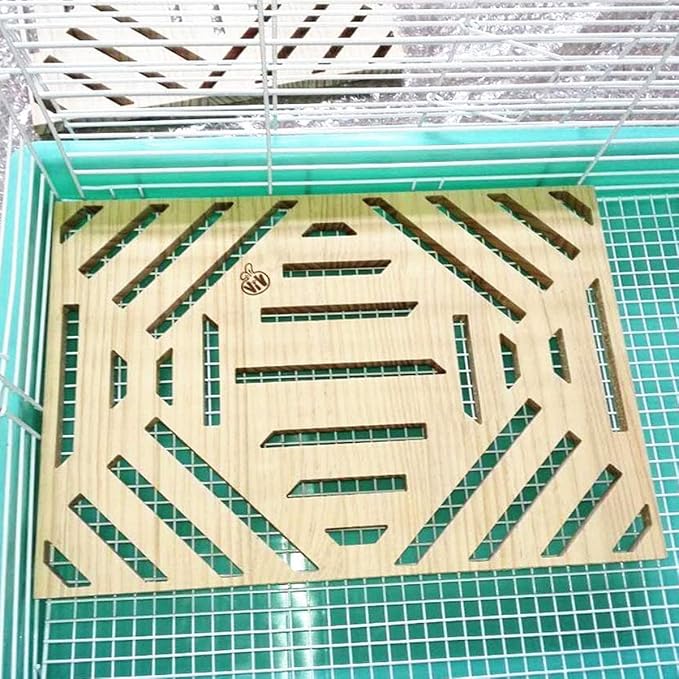 Litewoo Rabbit Scratch Board Foot Pad Mat Chew Toy Grinding Claws Teeth Natural Wood for Small Animal Rabbit Hamster Chinchilla Guinea Pig Ferret Gerbil Bunny Rat Cage Accessories (B)