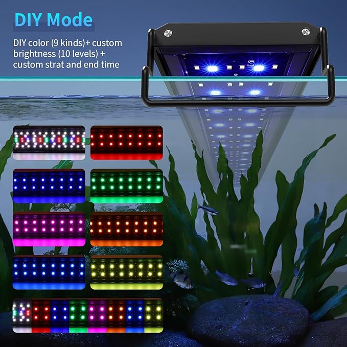 hygger Aquarium Light, 35W Full Spectrum Fish Tank LED Light, 24/7 Remote Control Adjustable Timer, Brightness and Color, Extendable Bracket, Power-Off Memory Plant Growth Lamp, Fits 24-30 Inch Tank