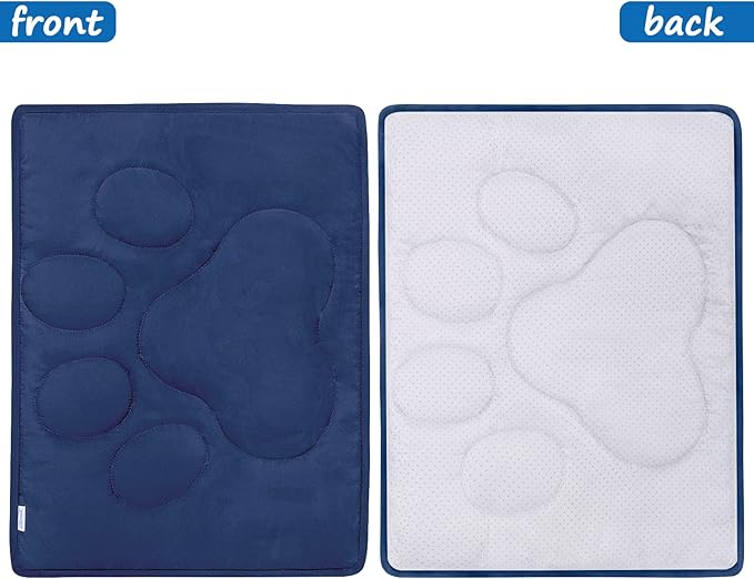 Coldwind Dog Crate Pad(23"x 36"),Washable Crate Mat with Anti-Slip Bottom, Dog Mats for Sleeping, Breathable Kennel Pad,Dark Colored to Hide Stains, Navy