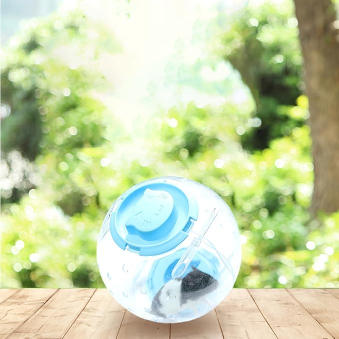 Hamster Ball, Transparent Hamster Running Ball Exercise Wheel Cage Accessories Hamster Toys, Large Space, Reduce Boredom, Increase Activity (Blue, 7.1inch)