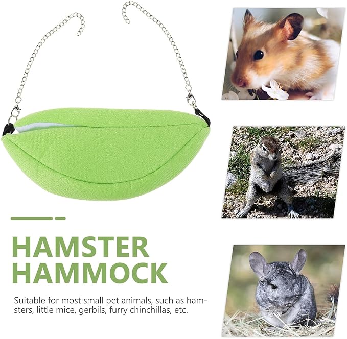2pcs Hamster Hammock Hanging Cotton Warm Bed Small Animal Shelter Yellow-Green Fruit Shape for Winter Cage Accessories