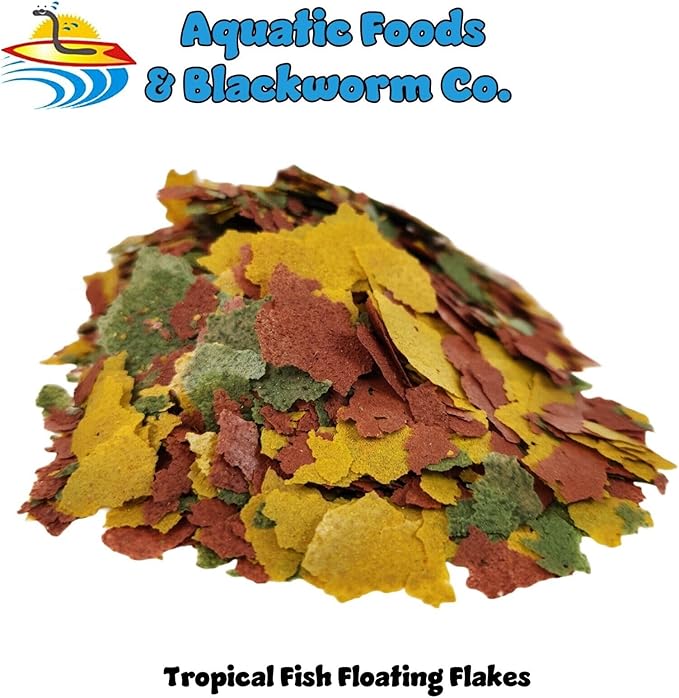 Tropical Fish Flakes, Mix of Krill, Color Enhancing, Spirulina Flakes for Cichlids, Angels, Tetras, Guppies, All Tropical Fish...WL…2-lbs Poly Bag