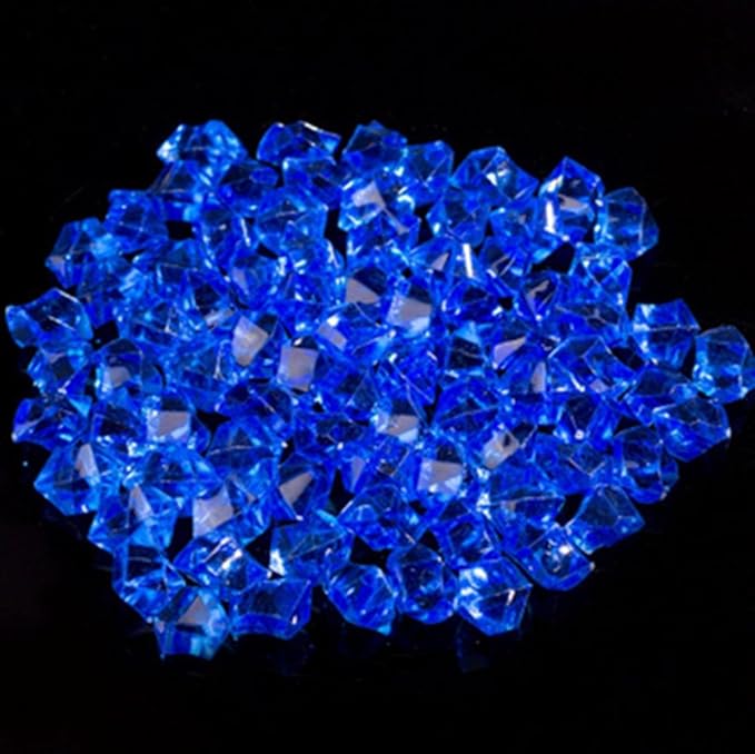 Ivie Colorful Crystal Stone Acrylic Glass Transparent Stone for Fish Tank,Aquarium,Terrariums,Vase,Plants,Garden Decoration (200grams) (blue)