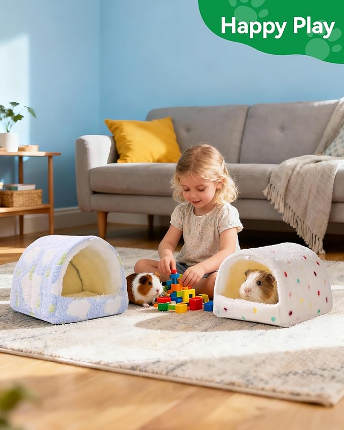 Guinea Pig Hideout Guinea Pig House,Washable Hamster House Small Animal Cage Accessories for Mouse Chinchillas Hamsters Hedgehogs Ferrets Bearded Dragons and Rats