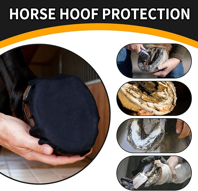6 Pack Horse Hoof Tape with 2 Rolls of Vet Wrap, Strong Sticky Wraps, Magic Cushion Hoof Packing, Thrush Treatment for Horses, Horse Supplies for Real Horses