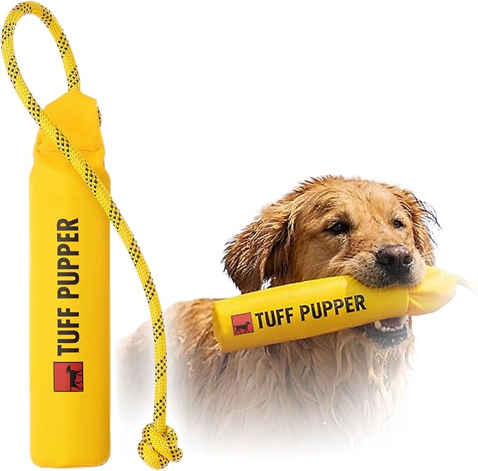 Tuff Pupper Floating Dog Bumper Toy | Fetch Only Not a Chew Toy | Soft Foam Retrieve Trainer | High-Visibility Water & Snow Play | Gentle on Teeth | Lightweight Durable Outdoor Training Dummy