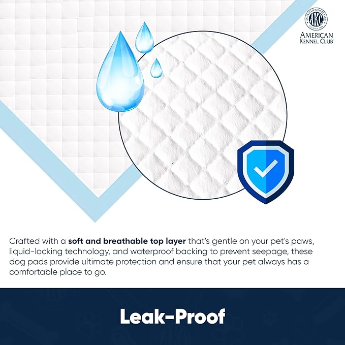 American Kennel Club Puppy Training Pads for Dogs, 100 Count, 30" X 26" XL Lavender Scent, Absorbent Leak-Proof Dog Pee Pads in Box