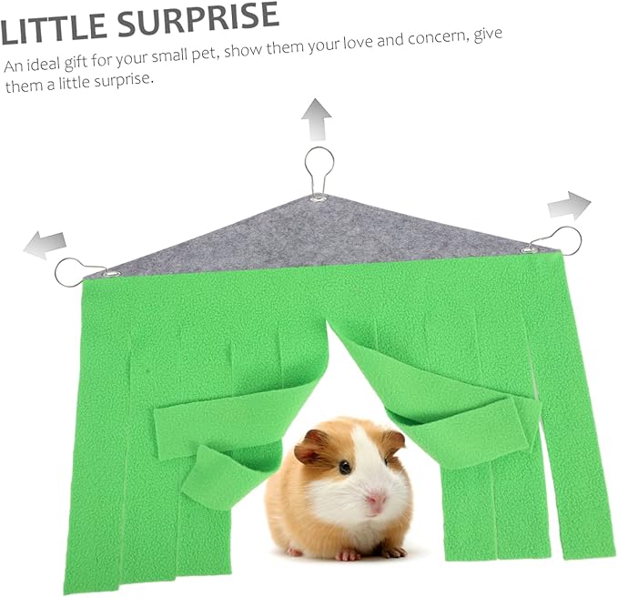 BESTonZON Pet Hammock Tent for Hamsters Rabbit Rats Small Animal Hideout Fun Exercises and Dental Care Function Corner House Tent Hideaway Shelter Toy