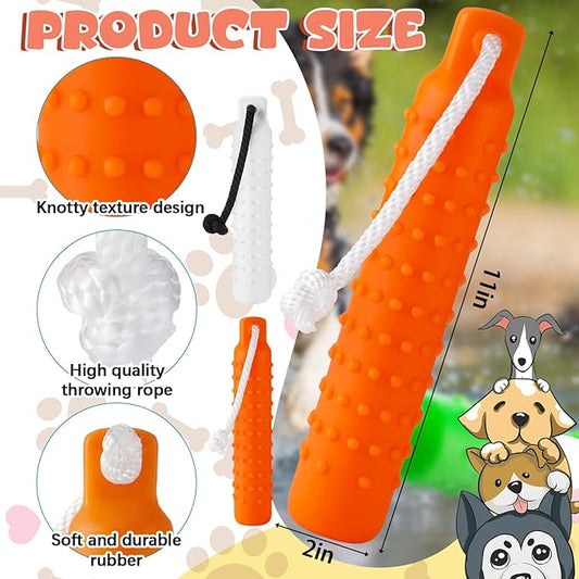Blueweenly 4 Pcs Dog Bumper Toy for Water Retrieving Plastic Puppy Training Dummy Dog Float Toy Lightweight for Float on The Water Pool Outdoor Training Hunting Fetching (Orange and White)