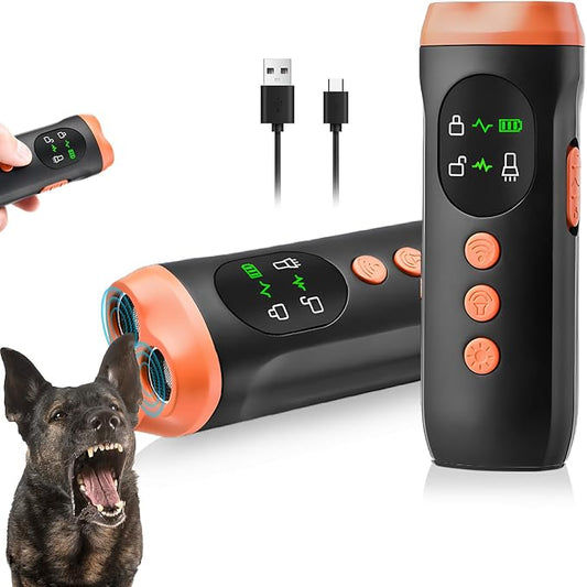TGHIJKK Ultrasonic Dog Bark Deterrent Device: Rechargeable Anti Barking Device for Dogs with 3 Modes - Up to 35FT Range Safe Humane Training Tool - Small Medium Large Dogs Indoor Outdoor Use