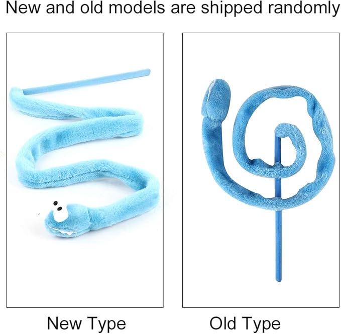 Cat Toy Snake, Serpentine Mint Cat Teasing Stick Enhance Bond with Cats, Pet Stress Relief and Interactive Toys (Blue)
