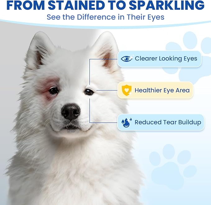 Tear Stain Chews for Dogs 200 Ct Eye Support Soft Chews Dog Eye Care Vision Immune Support Antioxidant Protection with Vitamins Cranberry Extract Fish Oil Lutein for Eye Health (Chicken Flavor)