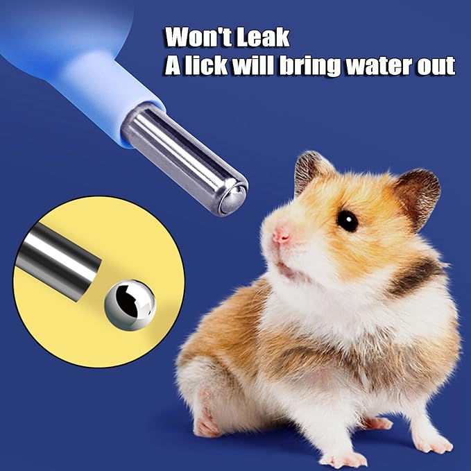 125ml Guinea Pig Water Bottle/Feeder for Hamsters/Hedgehogs/Gliders/Rabbit/mouses/Other Small Pets and Animals,Suitable for Cages, Boxes or Wall-Mounted (Blue, 125ml)