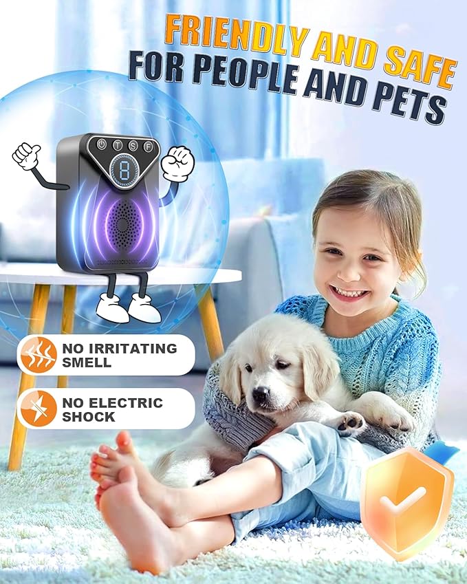 2026 Upgraded Anti Barking Device for Dogs, Ultrasonic Dog Bark Deterrent Device with 9 Modes&33FT Range, Rechargeable Barking Control, Safe&Humane Dog Barking Deterrent Devices Barking Silencer